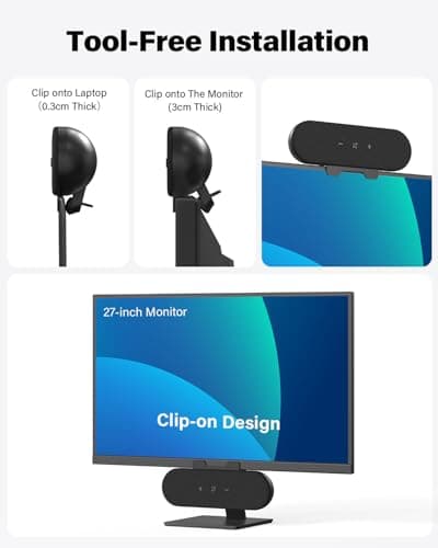 ZETIY USB Speaker Sound Bar, Monitor Speaker with Clip-on Design — view 3