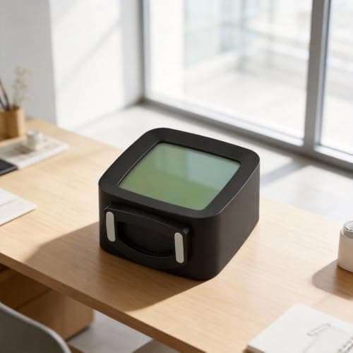 PureBowlic LCD Digital Alarm Clock with Temperature and Humidity Monitor Compact Size Tap or Voice Controlled Backlight 12 or 24 Hour Format Portable ABS for Kids Rooms and Student Desks(black) — view 5