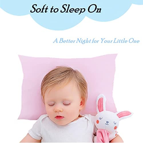Baby Toddler Pillowcase Cot Bed Pillow Cover Set 40 x 60cm, Organic Cotton Kid Pillow Cases 2 Pack, Small Soft Infant Travel Pillowcases Pair with Envelope Closure for Girl Bedding,Crib Mattress — view 5