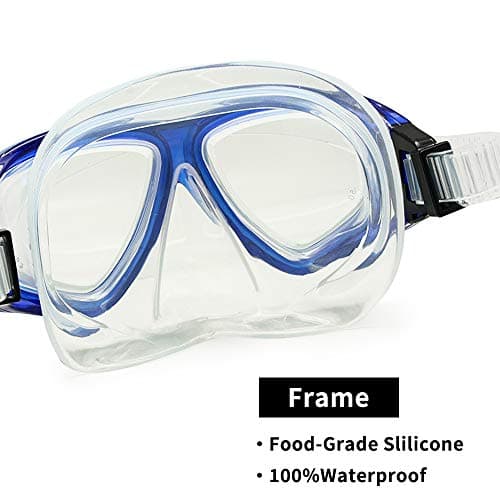 EnzoDate Optical Diving Gear Kit Myopia Snorkel Set, Different Strength for Each Eye, Nearsighted Dry Top Scuba Mask — view 4