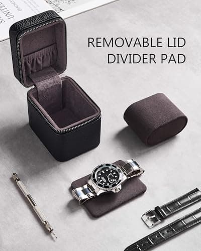 ProCase Single Watch Travel Case for Men, Portable Watch Holder -Black — view 4