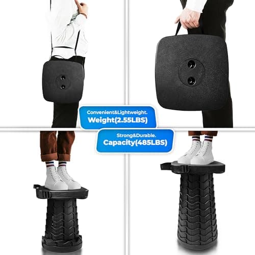 SCOPIFY Portable Folding Stool, Telescopic Stool with Cushion & Carry Bag — view 3