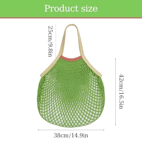 MUNSKT 1 Pc Reusable Mesh Shopping Net Bag with Liner - Organic Cotton Rope Net Bag for Fruits Vegetables, Washable Beach Bags — view 4