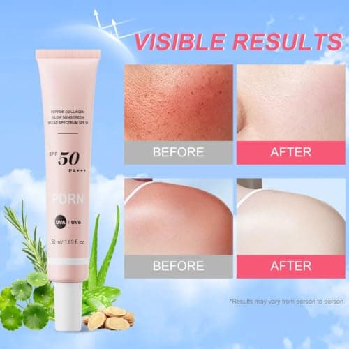 Pdrn Peptide Collagen Face Sunscreen Spf 50 Pa+++, Broad Spectrum Face Sun Cream 50ml, Lightweight Korean Style Sunscreen with Pdrn, Uva Uvb Protection, Non Greasy Daily Spf for Face & Neck — view 4