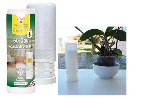 hep® 60 Day Adjustable Citronella Diffuser (Portable Insect Control, Lasts for 60 Days, Covers up to 40 cubic m) (Pack of 1)