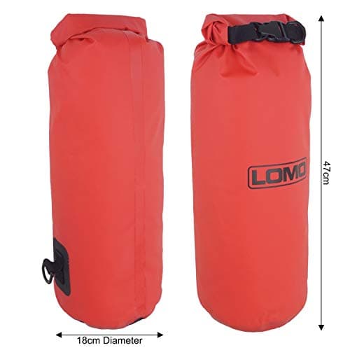 Lomo 12L Barrel Rolltop Dry Bag with Shoulder Strap - Red Kayak Hatch — view 3