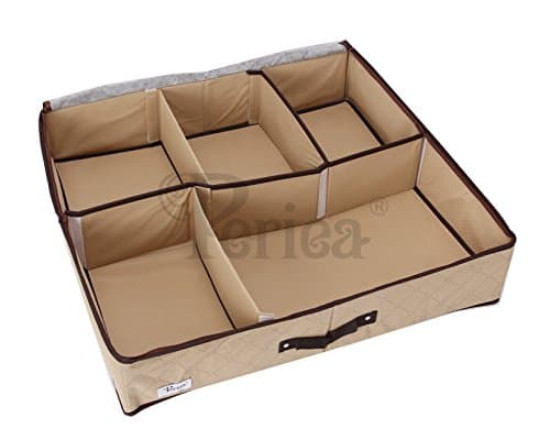 Periea ‘Sami’ Shoe Organiser - Foldable Shoe Storage Bag/Box for Tidying & Organising Shoes, Trainers, Heels & Boots – Anti-odour & Anti-mould Fabric (Beige) — view 4