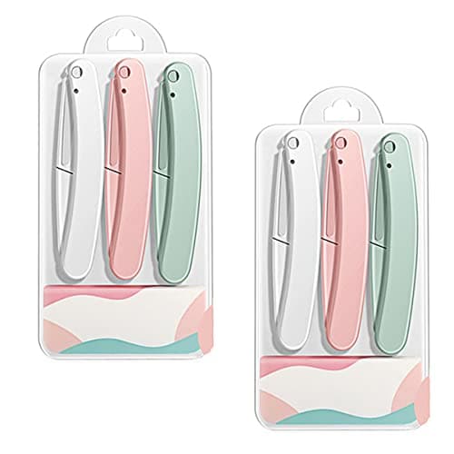 Leikedun 6Pcs Fold Face Razor Set with Cover, Dermaplaning Tool