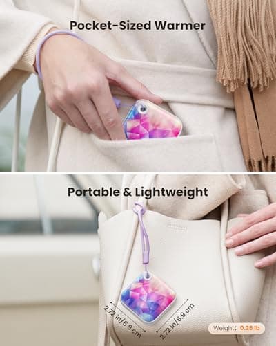 Gaiatop Rechargeable Hand Warmer with Light, Double-Sided Heating — view 6