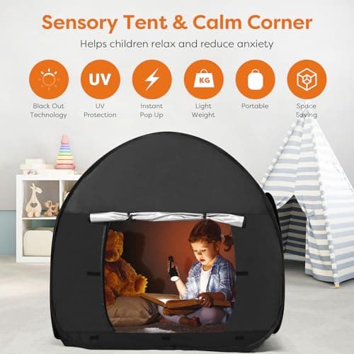 120x120cm Sensory Tent Pop up Black Out Tents Calms Corner for Play and Relax - Kids Tent With Travel Bag, Blackout Feature Helps Children With Autism, ADHD, Anxiety&Improve Focus — view 4