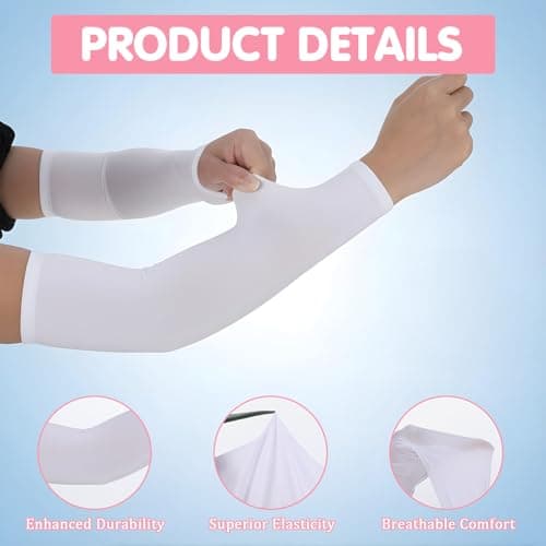 Abeillo 5 Pairs Arm Sleeves for Kids, UV Sun Protection Sleeves Cooling Compression Arm Sleeve for Volleyball Basketball Baseball Youth Boy Girl Sports — view 4