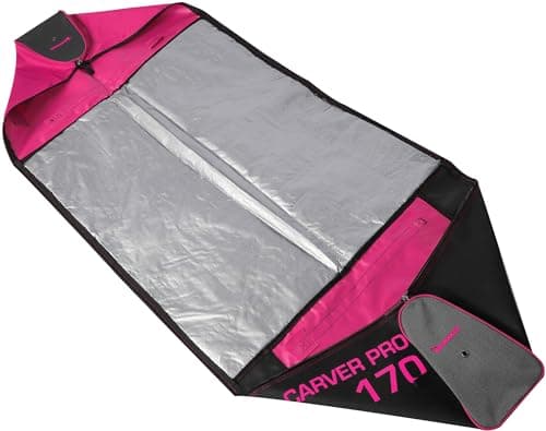 BRUBAKER Carver Pro Ski Bag - Padded Ski Bag for 1 Pair of Skis and Poles - Tear-Resistant Ski Bag for Transport and Storage - Pink Black - 170 cm — view 3