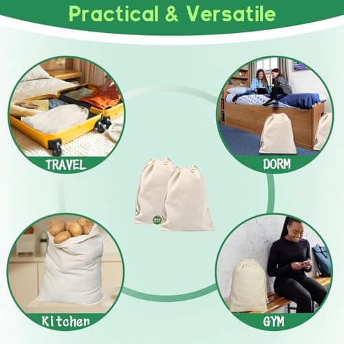 2 Pack Premium Large Laundry Storage Shopping Bags, Practical Drawstring Bag Washable Laundry Basket for Laundry, Travel, Shopping, Household Storage (50 X 70 cm) — view 2