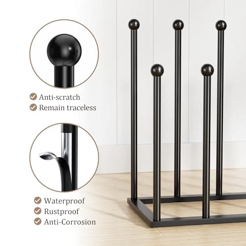 pickpiff Free Standing Shoe Rack - Black Metal Shoe Storage, Shoe Racks Storage for Dorm Room, Closet, Entryway, Bedroom, Patio Outdoor, Hallway, Organiser Storage Fit for 8 Pairs Boot — view 2