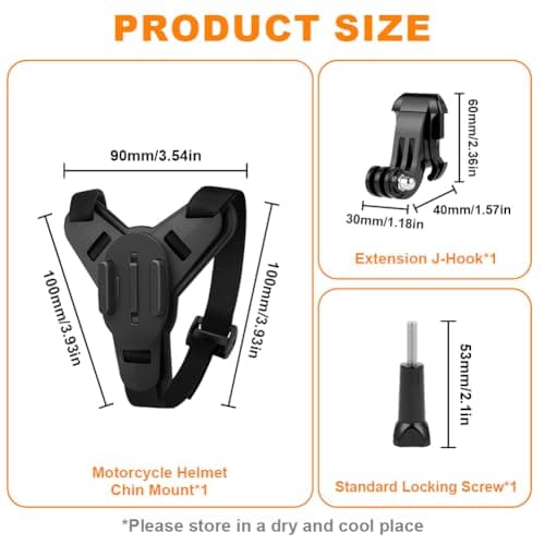 Adiwo Motorcycle Helmet Chin Mount Strap, Helmet Chin Mount Clip, Non-Slip Silicone, Motocross Accessories for GoPro Hero Models 13, 12, 11,10, 9, 8, 7, 6, 5, OSMO Action Series and Other Brands — view 2