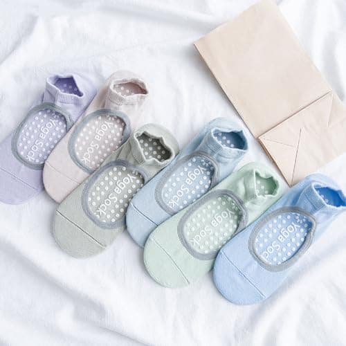 oasymala Cotton Yoga Socks with Non-Slip Grips - Ideal for Yoga, Pilates, and More - One Size Fits Most (UK, Alpha, One Size, Regular, Short, Turquoise) — view 6