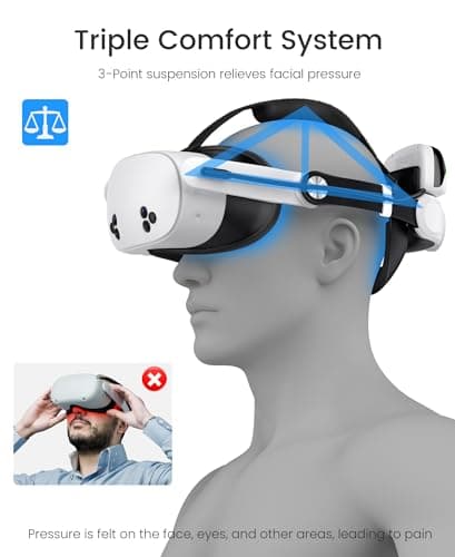 VR Head Strap with 10000mAh Battery for Meta Quest 3/Quest 3S/Quest 2,Comfortable Elite Strap with 45° Flip-Up Design, Adjustable VR Headset Accessories with Magnetic Detachable Battery Pack — view 3