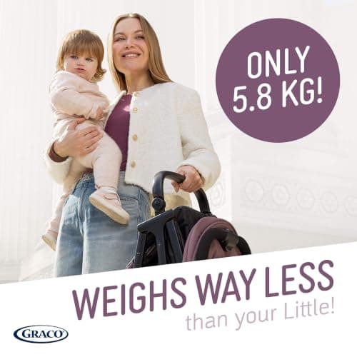Graco Myavo Compact Stroller/Pushchair with Raincover - Suitable from Birth to Approx. 4 Years (0-22kg). Lightweight at only 5.8kg with a one-Second, one-Hand fold, Mulberry Fashion — view 4