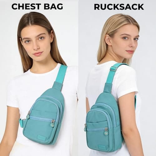 MOAMUN Small Sling Bag Women Men, Anti Theft Cross Body, Green — view 2