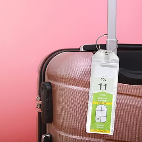 Temlum 8 Pcs Cruise Luggage Tags Holder with Zip Seal & Steel Loops, Waterproof Clear Luggage Tags Cruise Accessories (20 x 6.4cm) — view 5