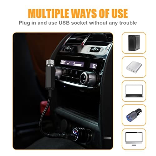 URAQT Mini LED Starlight Projector - Adjustable USB Car Roof Light for Car/Home/Party, Multiple Modes, Plug and Play (Red) — view 5