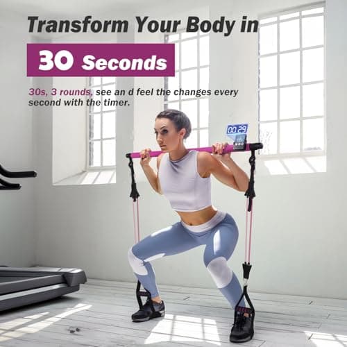 AlongSong Pilates Equipment, Resistance Band Set Men Women with Pilates Bar — view 2