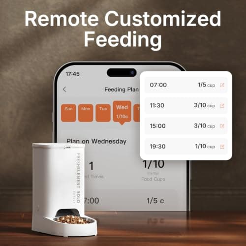 PETKIT Automatic Cat Feeder, WiFi Cat Food Dispenser with App Control, 304 Stainless Steel Bowl, 3L Capacity for Cats & Small Dogs, Anti-Clog Design for Dry & Freeze-Dried Food, Fresh-Lock Technology — view 3