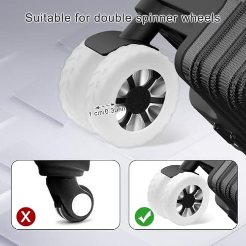 WANGWUXINSHENG 8 Pcs Silicone Suitcase Wheel Protectors, Noise-Reducing Anti-Scratch Wheel Covers & Luggage Wheel Protectors for 2-2.4 Inch Spinner Wheels, Carry-On Travel Suitcase Accessories — view 3
