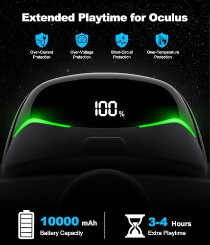 Head Strap with 10000mAh Magnetic Battery Pack Cables for Meta Quest 3S/3/2, Adjustable Comfort Head Strap for Elite Strap,Lightweight VR Headset Strap Enhanced Support&Comfort&Reduce Pressure — view 5