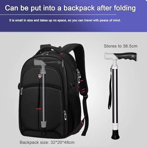 4-Section Telescopic Walking Stick Titanium Alloy Lightweight Hiking Stick - Can Be Put in a School Bag Non-Slip Walking Stick(A,38~105cm) — view 2