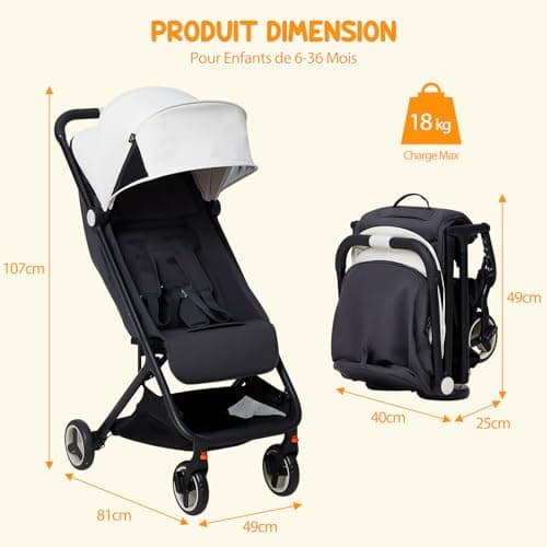 Ultra-Compact Travel Stroller Pushchair, Ultra Compact Fold Stroller — view 3