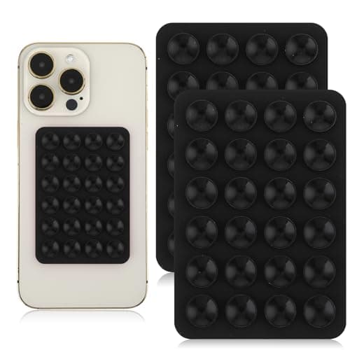 Giantree 2 Pcs Silicone Suction Phone Case Adhesive Mount, Suction Phone Case Mount Anti-Slip Hands-Free Mobile Accessory Phone Accessory Holder (Black)