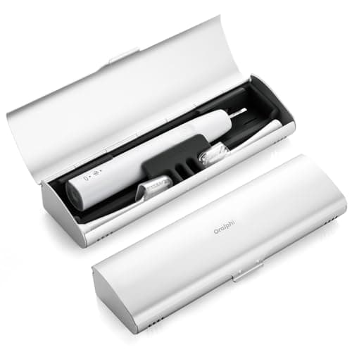 Oralphi Aluminum Electric Toothbrush Travel Case for Oral B/Oral-B Pro/iO/Philips Sonicare 5300 4100 and Most Electric Toothbrush,Portable Toothbrush Holder/Cover for Traveling-Silver