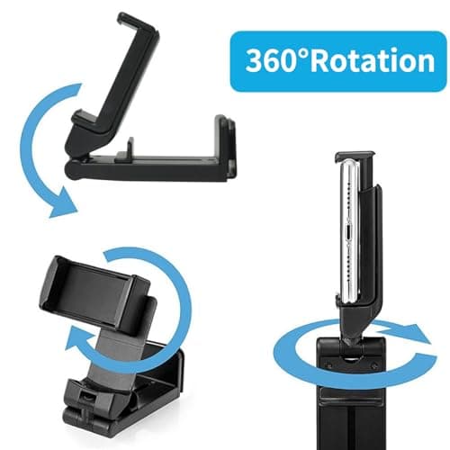 Brilovent Airplane Phone Holder, 2 pcs Foldable Phone Stand for Travel, Adjustable 360° Rotation for Watching and Gaming, Compatible with 4.7-6.9 inch Devices — view 3