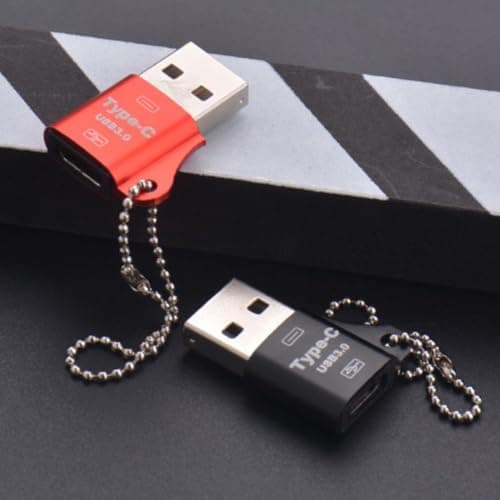 Keychain USB C Adapter for Car Charger Travel(Silver) — view 3