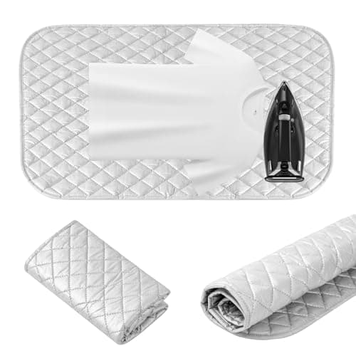 Ironing Mat, Foldable Portable Travel Ironing Pad for Tabletop & Bed, Heat Resistant & Non-Slip Iron Mat for Sewing, Steam Pressing, Compact Ironing Board for Home, Travel & Business Trips