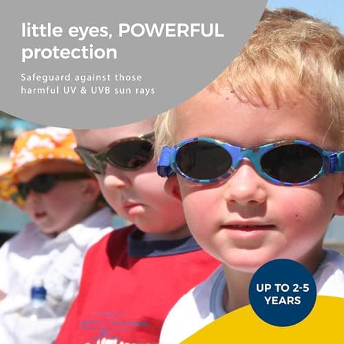 Banz Kids Sunglasses - Wrap Around Kids & Toddler Sunglasses 2-5 Years, 100% UV Eye Protection - Shatter-Resitant Flexible Frame with Strap - Travel, Beach & Holiday Essentials — view 2