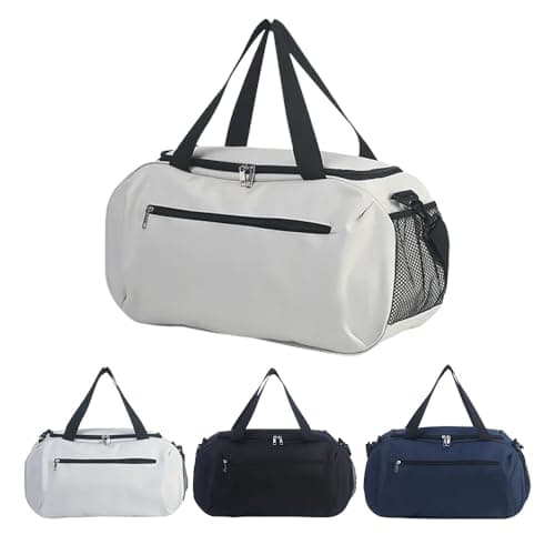 Fashion Duffel Duffle Bag Trending Designer Waterproof Portable Polyester Luggage Gym Sport Travel Bag, WHITE — view 5