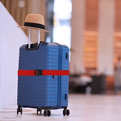 Luggage Suitcase Straps Set, Travel Accessories Thickened Luggage Belt with Quick Release Buckle, Adjustable Black Travel Luggage Straps for Suitcase Baggage (Red, 4 PCS Set) — view 2