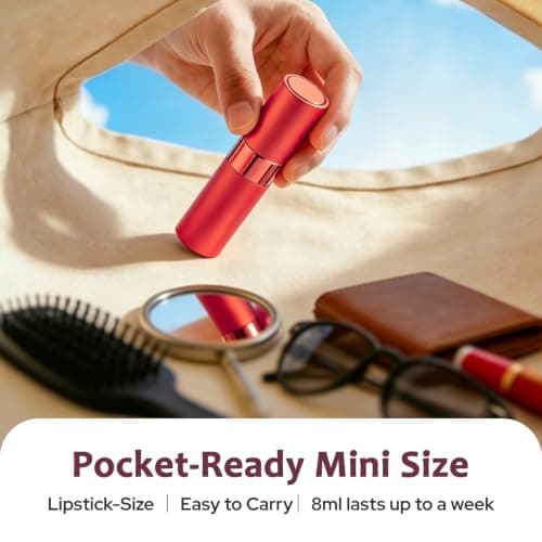 Toureal Travel Perfume Atomiser Refillable, 8ml Atomiser Spray Bottle,Red — view 2