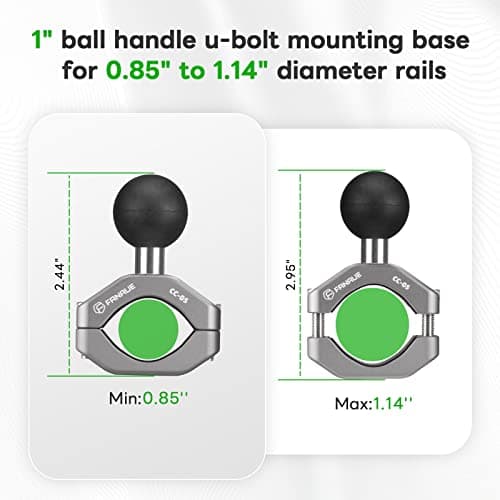 FANAUE Handlebar Mount Clamp Compatible with RAM Mount B Size Dual Insert Bottom Arm (CC-05 Handlebar Mount) — view 6