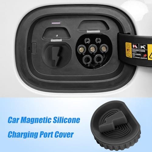 Arroopu Ev Charger Cover | Car Charge Port Dust Plug,Magnetic Silicone Protector Tip Enclosure Reusable for Vehicle Travel Roadside Station Garage — view 3