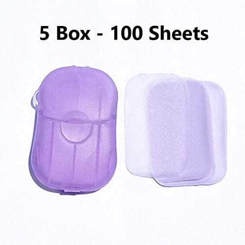 Barato 5 Boxes Portable Travel Soap Sheets, Disposable Hand Washing Paper Soap for Home Travel Camping Hiking and Outdoor Activities,Easy to Clean Mini Soap Paper — view 5