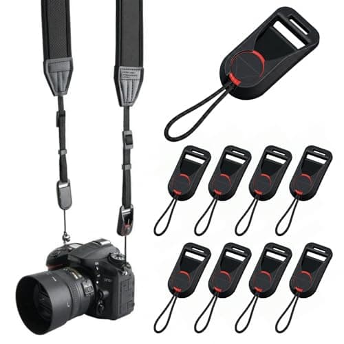 Merzio 8Pcs Camera Strap Quick Release Buckles, Universal Rapid Connectors Adapter Kit Compatible with Peak Design Anchor Links, Adjustable for DSLR Mirrorless Camera Wrist Straps
