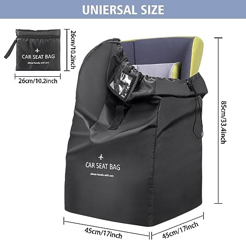 YSSHUI Universal Car Seat Travel Bag for Air Travel - Black — view 2