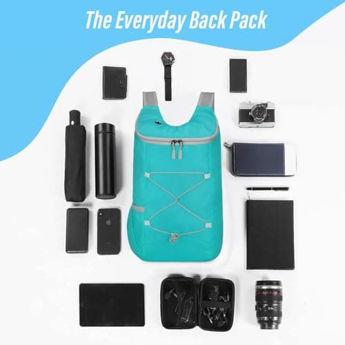 Sahunfri 2 Pcs Ultra Lightweight Backpack with Headphone Jack, Foldable Backpack Water Resistant Travel Rucksack, Multi-Functional Backpacks for Men Women — view 4