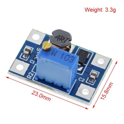 DollaTek 5PCS SX1308 DC Voltage Regulator Step Up Boost Converter Power Supply Module 2-24V to 2-28V 2A — view 6
