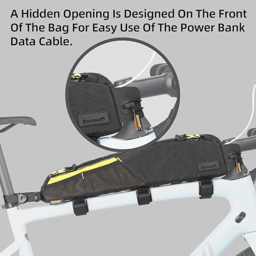 Rhinowalk Bike Top Tube Bag Bike Frame Bag 2.1L Waterproof Professional Cycling Accessories for Mountain Road Bicycle(Large)-Black — view 6
