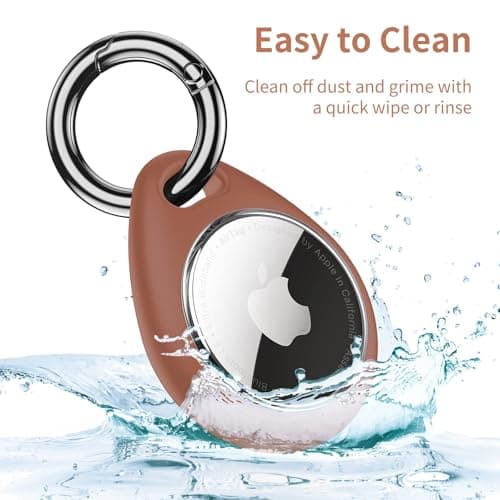 UNBREAKcable 360° Protective Case for AirTag (1st & 2nd Generation) [4 Pack], TPU Full Cover Keyring Holder with Premium Zinc Alloy Spring Clip, Scratch-Resistant Design for Keys, Bags, Luggage — view 4