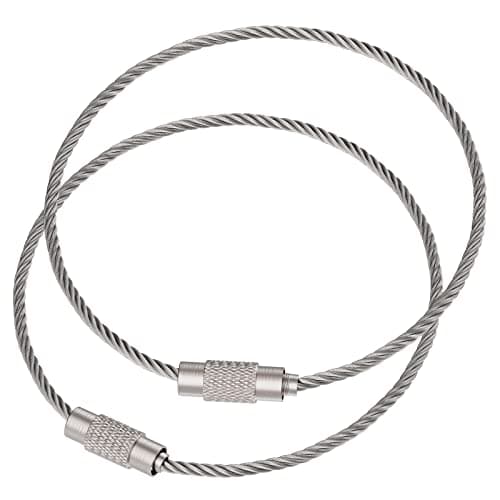 Uniclife 20 Pack Wire Keychain Cable 13cm Large Steel Key Ring Hoop Chain